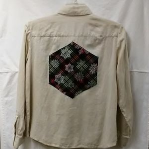 Holiday Snowflakes on Linen